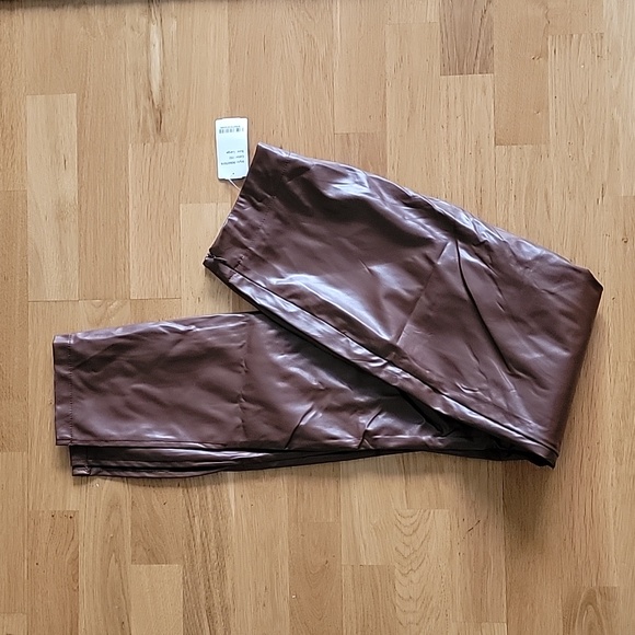 Faux Leather Brown Pants - Picture 5 of 5